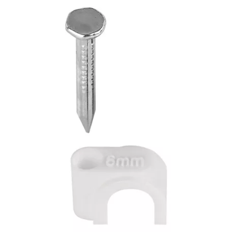 Kör alakú kábelbilincs 6 mm, fehér, 50 szt