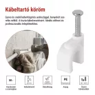 Kábeltartó bilincs 8 mm, fehér, 50 db