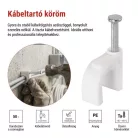 Kör alakú kábelbilincs 10 mm, fehér, 50 szt