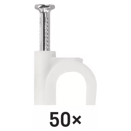 Kör alakú kábelbilincs 10 mm, fehér, 50 szt