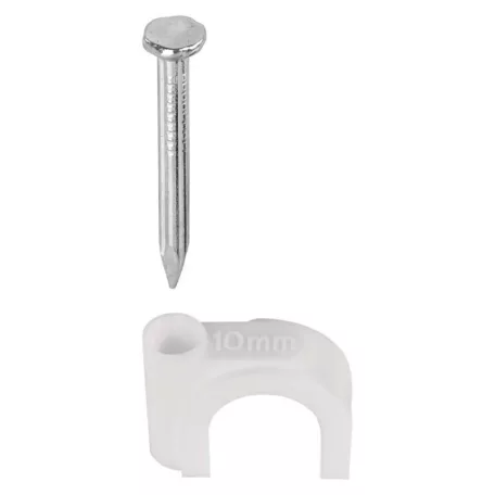 Kör alakú kábelbilincs 10 mm, fehér, 50 szt