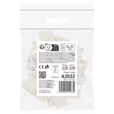 Öntapadó talp 20×20, fehér, 25 db