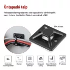 Öntapadó talp 30×30, fekete, 25 db