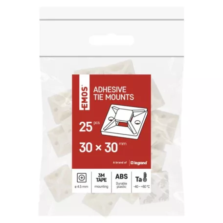 Öntapadó talp 30×30, fehér, 25 db
