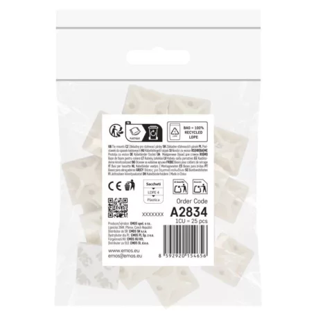 Öntapadó talp 30×30, fehér, 25 db