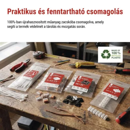 Sorkapocs 2,5–4mm2, fehér, 10 szt