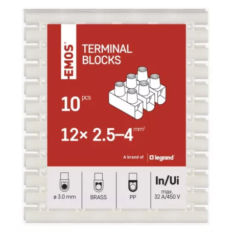 Sorkapocs 2,5–4mm2, fehér, 10 db