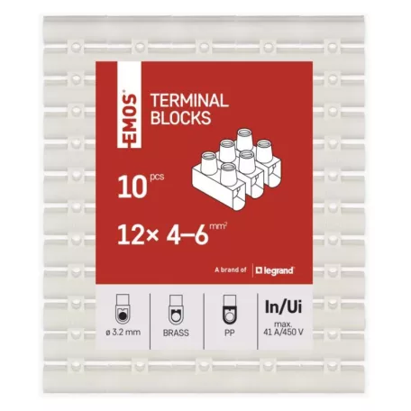 Sorkapocs 4–6mm2, fehér, 10 db