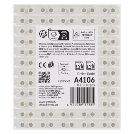 Sorkapocs 4–6mm2, fehér, 10 szt