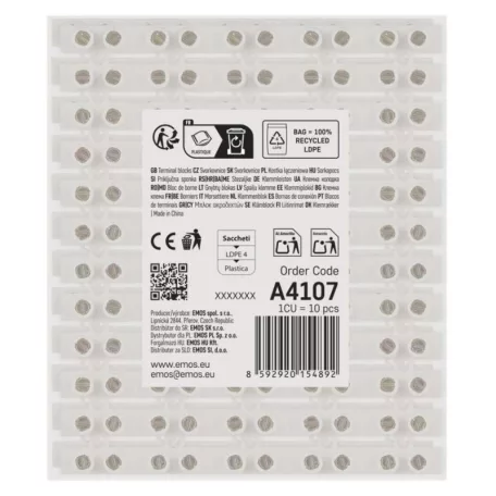 Sorkapocs 6–10 mm2, fehér, 10 szt