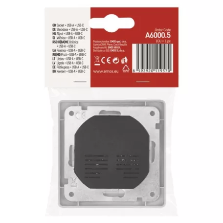 EMOS Aljzat USB A+USB C, fehér