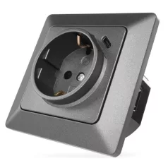 EMOS Aljzat USB-A+USB-C, antracit