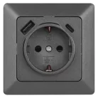 EMOS Aljzat USB-A+USB-C, antracit