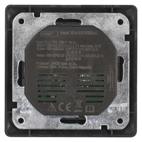 EMOS Aljzat USB-A+USB-C, antracit