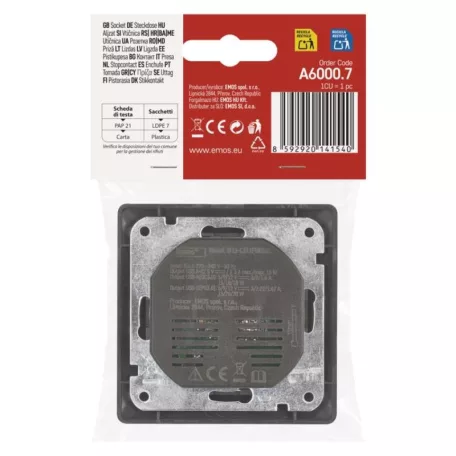 EMOS Aljzat USB-A+USB-C, antracit