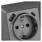 EMOS Aljzat USB-A+USB-C, antracit