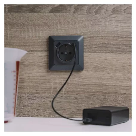 EMOS Aljzat USB-A+USB-C, antracit