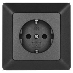 EMOS Csatalakozó aljzat SCHUKO, antracit