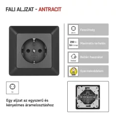 EMOS Csatalakozó aljzat SCHUKO, antracit