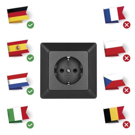 EMOS Csatalakozó aljzat SCHUKO, antracit