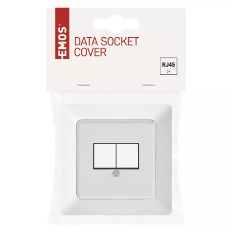 EMOS Adat-csatlakozó aljzat burkolat 2xRJ45