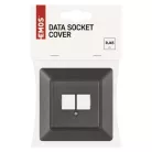 EMOS Adat-csatlakozó aljzat burkolat 2xRJ45, antracit