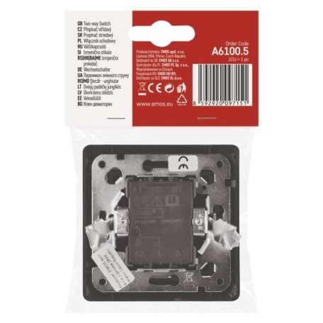 EMOS Váltókapcsoló, antracit