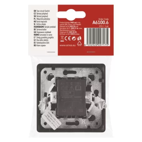 EMOS Soros kapcsoló, antracit