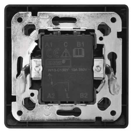 EMOS Nyomógomb 1/0 - csengő, antracit