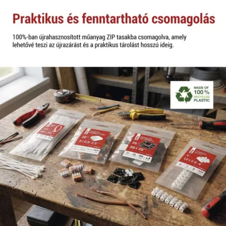 Egyenes karos vezetékösszekötő 2× 0,2–4 mm2, 10 szt