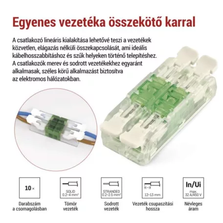 Egyenes karos sorkapocs 4× 0,2–4 mm2, 10 db