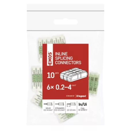 Egyenes karos sorkapocs 6× 0,2–4 mm2, 10 db