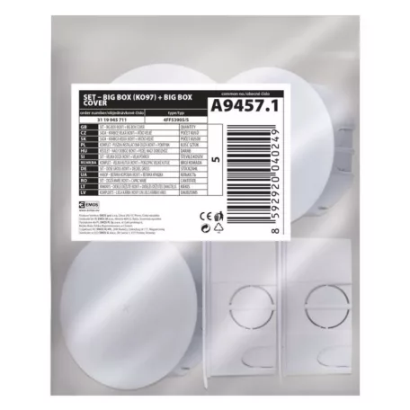 EMOS Forgó süllyesztett csatlakozódoboz fedéllel KO97