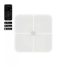   AENO ABS0001S BS1S okos testmérleg, 15 féle mérőszám, LED kijelző, 180 kg-ig terhelhető, AENO app, 10+1 profil, ITO üveg