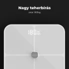 AENO ABS0001S BS1S okos testmérleg, 15 féle mérőszám, LED kijelző, 180 kg-ig terhelhető, AENO app, 10+1 profil, ITO üveg