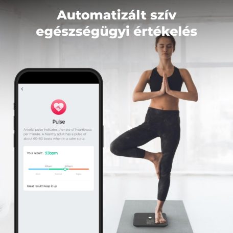 AENO ABS0002S BS2S testmérleg, 180 kg-ig terhelhető, SMART funkciók, profilok, BMI index elemzés, színes kijelző