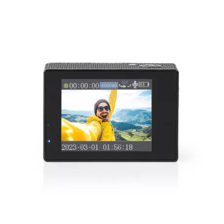 Akciókamera | 1 Képernyő | 1080p@30fps | 12 MPixel | Vízálló akár: 30.0 m | 90 min | Wi-Fi | Az alkalmazás elérhető:: Android™ / IOS | Rögzítőt tartalmaz | Fekete