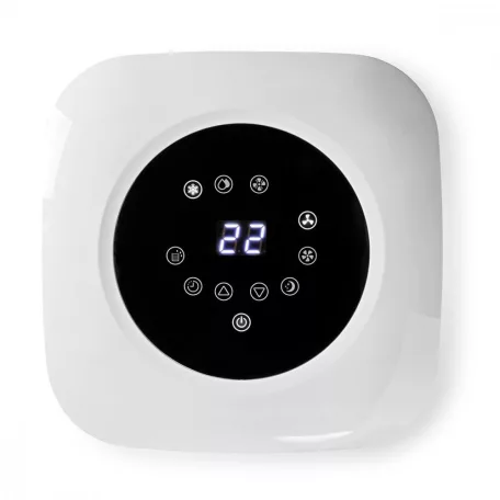 NEDIS Mobil klíma hordozható légkondicionáló,2,6kw-s Mobil klíma beszerelő csomaggal, Energiaosztály: A, Távirányító Időzítő Funkció,hatékonyság 20nm -ig mobil klíma fehér