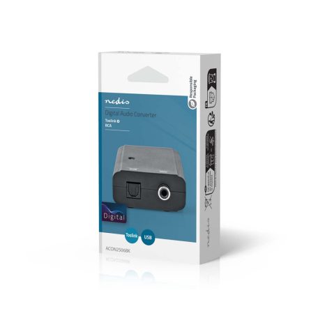 Digital Audio Converter | 1 irányú | Csatlakozó bemenet: TosLink Aljzat | Csatlakozó kimenet: 1x S/PDIF | Kézikönyv | Fekete