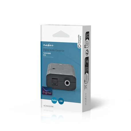 Digital Audio Converter | 2 irányú | Csatlakozó bemenet: 1x S/PDIF (RCA) Aljzat / 1x TosLink Aljzat | Csatlakozó kimenet: 1x S/PDIF (RCA) Aljzat / 1x TosLink Aljzat | ARC | Kézikönyv | Fekete