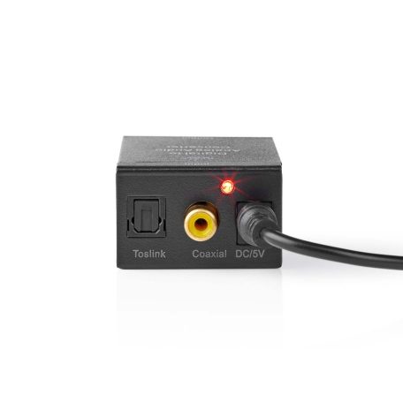Digital Audio Converter | 1 irányú | Csatlakozó bemenet: 1x Digital RCA / 1x TosLink | Csatlakozó kimenet: 1x (2x RCA) / 1x 3.5 mm | Automatikus | Integrált erősítő | Fekete