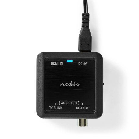 Digital Audio Converter | 1 irányú | Csatlakozó bemenet: DC táp / HDMI™ Bemenet | Csatlakozó kimenet: 1x Coax Audió / 1x TosLink Aljzat | Automatikus | Antracit