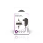 Univerzális hálózati adapter | 18 W | 3 - 12 V DC | 1.80 m | 1.5 / 2.1 A | 6 plug(s) | Fekete