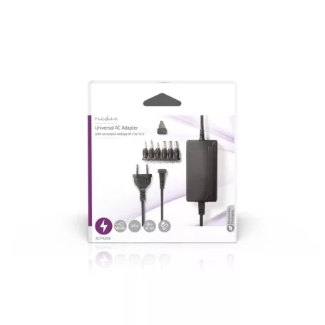 Univerzális hálózati adapter | 27 W | 3 - 12 V DC | 3.60 m | 2.25 A A | 6 plug(s) | Fekete