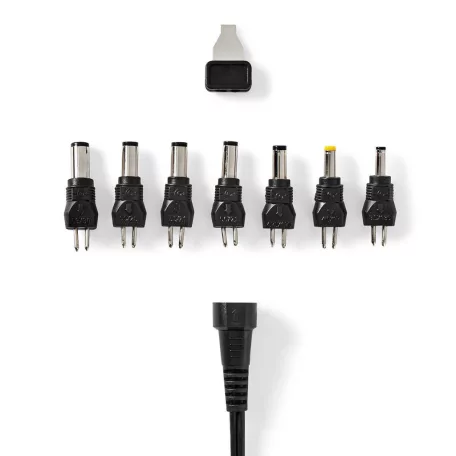 Univerzális hálózati adapter | 36 W | 5 - 24 V DC | 1.80 m | 2.4 A - 3.0 A A | 7 plug(s) | Fekete
