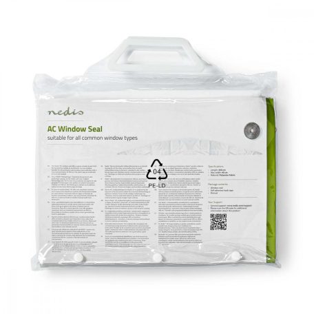 NEDIS AC ablak tömítés | Tömítés típusa: Cipzár | Ablaktípushoz alkalmas: Alsó függesztett Ablak / Bal Oldali Zsanérablak / Forgató / Billenthető Ablak / Jobb Oldali Zsanérablak