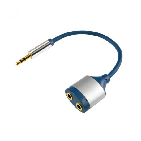 Home AC 16M audió átalakító kábel, elosztó, 3,5mm sztereó dugó, 2 aljzat, 15cm