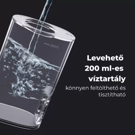 AENO ADI0001 DI1 szájzuhany, akkumulátoros, 4 tisztítási mód, 200ml-es víztartály, memória, LED kijelző, IPX7