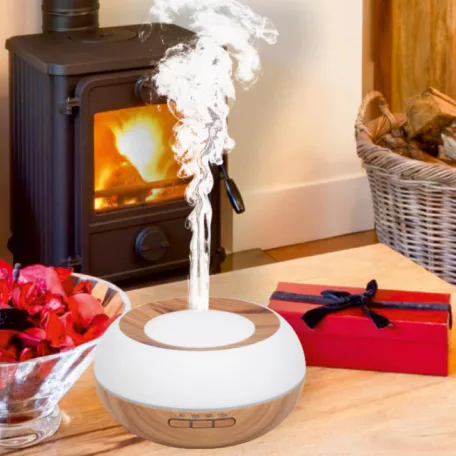 Home AD 300 aromadiffúzor, ultrahangos hidegpárásító, 300 ml kapacitás, színes hangulatfény, önállóan is használható világítás, tartozék hálózati adapter