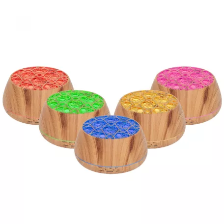 HOME AD 400 WIFI-s párásító fényterápiás aroma diffúzor Ultrahangos aromalámpa, - TUYA app-pal légtisztító RGB Led színváltó 400ml kapaictás hálózati adapterrel